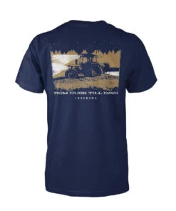 Royce Apparel Men's Turnrows Dusk Till Dawn Blue Tee