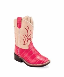 Old West Toddler Gator Print Square Toe Boot